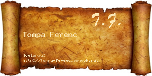 Tompa Ferenc névjegykártya