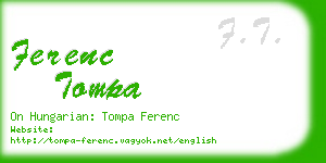 ferenc tompa business card
